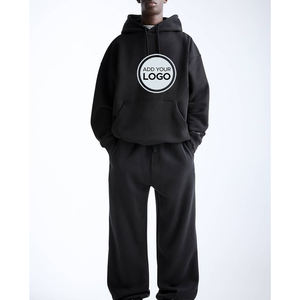 Survêtement pour hommes 2 pièces sweats à capuche décontracté Jogging Gym survêtements hommes 100% coton polaire survêtement commandes en gros survêtement - Product Image 5