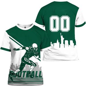 Nuevo conjunto deportivo para hombre transpirable nombre personalizado Fans uniforme Kit fútbol americano gráfico camiseta con mangas cortas - Product Image 4