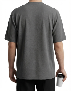 T-shirt unisexe de haute qualité 240G 100% coton délavé à l'acide Coupe classique Rétro lourd Vintage Impression sérigraphique unie - Product Image 2