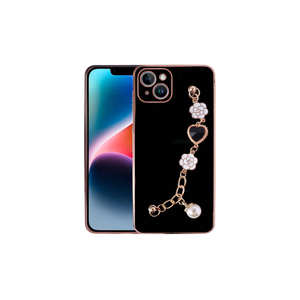 Coque en silicone Netzy SAFA pour iPhone 15 Plus, design luxueux avec dragonne, protection de l'appareil photo, modèles compatibles 14 Plus 13 Pro Max - Product Image 1