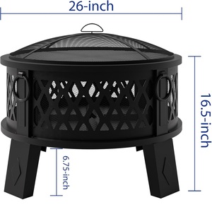 Fosas de fuego para jardín Brasero de acero al aire libre para calentador de jardín Camping Cesta de fuego portátil Chimenea Tazón para quemar - Product Image 4