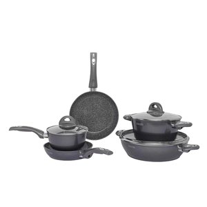 PETRAGRES ECOSOLUTION 8-Piece Black Ceramic Aluminum <b>Cookware</b> <b>Set</b> AP000246 - Product Image 1