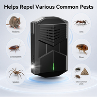 Répulsif à ultrasons pour rats, répulsif à fréquence variable pour souris avec lumière LED clignotante, mode de fonctionnement intermittent pour la lutte antiparasitaire