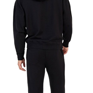 Customizable Men's High Quality Pullover Hoodie Black Tracksuit <b>Set</b> Fleece Material Winter Season <b>Plus</b> <b>Size</b> Printing Logo 2026 - Product Image 5