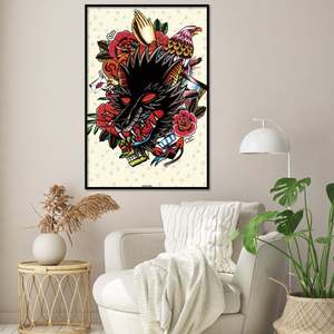 Cardxcore Paper <b>Poster</b> Wolf Design for Wall Usage - Product Image 2