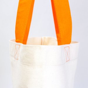 Bolsa de Mano de Algodón con Asa Naranja, 16 x 14 Pulgadas (40 x 35 cm), Color Naranja Sólido, Bolsa con Correa, Las Mejores Bolsas Promocionales para Regalos - Product Image 4