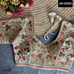 Las mujeres de moda usan colecciones de blusas elegantes Bordado pesado y trabajo de secuencia Blusa de manga larga para ropa de novia Lehenga Choli - Product Image 2