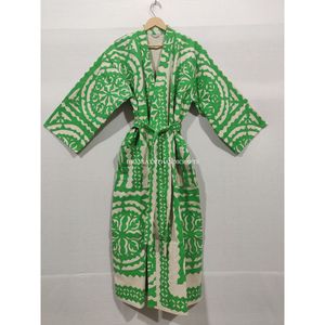 Robe Maxi en coton indien, tenue de nuit, Style Kimono, fait à la main, avec des applications, nouveau modèle, vente en gros - Product Image 2