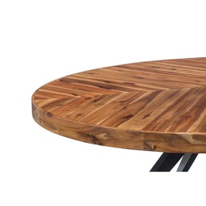 Table à manger industrielle en bois massif avec pieds en métal, fonction de levage, imperméable et durable pour une utilisation hôtelière - Product Image 6