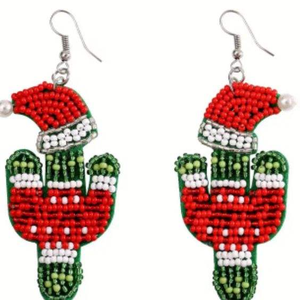 Pendientes de Diseño Personalizado de Moda Navideña con Cuentas de Semillas Bordadas a Mano, Certificados por IGI, para Accesorios de Moda - Product Image 4