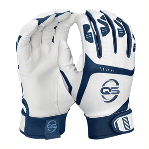 Guantes de bateo de béisbol y softbol de cuero genuino personalizados, guantes antideslizantes para hombre y mujer, guantes de bateo deportivos de bajo precio - Product Image 1