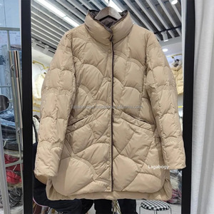 2024 Mid-Long Puffer Jacket Winter <b>Women</b> Simple White Duck Down Coat Stand Collar <b>Parka</b> Female Single Breasted Outwear - Product Image 5