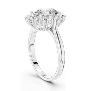 2.56 CT Pear-Shaped Lab Diamond Halo <b>Ring</b> for Women VVS-VS EF Clarity 18KT, 14KT, 10KT Gold & 925 Silver Rose, Yellow, - Product Image 5
