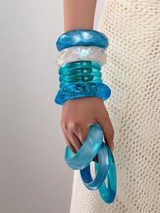 Stylish Round Resin Bangles for Women Waterproof Custom Colors & Cute Design-Casual & Party Styling - Product Image 2