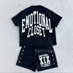 2025 été deux pièces à capuche et short ensemble personnalisé couleur unie fermeture éclair à manches longues tissu respirant à vendre - Product Image 5