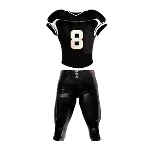 Conjunto de Uniforme de Fútbol Americano para Hombre, Negro con Estampado de Camuflaje y Bandera 23, Transpirable, Cuello en V, Manga Corta, Ropa Deportiva para Todas las Temporadas - Product Image 2