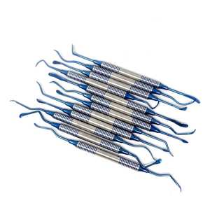 Kit de 12 Piezas de Instrumentos Quirúrgicos para Obturaciones Dentales de Composite, Recubiertos de Titanio Azul, de Acero Inoxidable, Profesionales y Manuales - Product Image 2