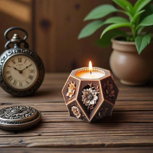 Dumo Bougie <span class=keywords><strong>colonne</strong></span> de fleurs de roses Moule en silicone pour bougies d'aromathérapie faites à la main Décoration de fête de mariage <span class=keywords><strong>et</strong></span> cadeaux pour la maison - Product Image 2