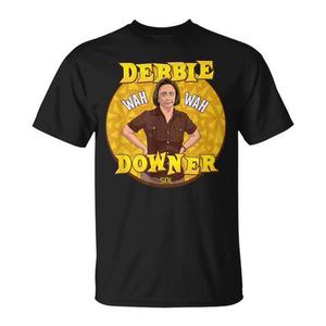 เสื้อยืดสีดำแขนสั้นสำหรับผู้ใหญ่ ลาย SNL Debbie Downer สินค้าส่งเสริมการขาย - Product Image 1
