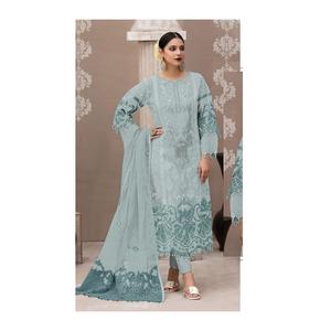 Vente en gros de costumes traditionnels pour femmes Kurta Palazzo avec de l'organza lourd et des broderies de sequins pour les mariages et les occasions festives - Product Image 1