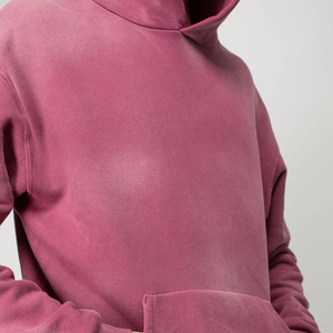 Custom Vintage Oversized Hoodie with Acid Washed Distressed Design Streetwear Thermal with Logo Plain Dyed for Winter - Product Image 4