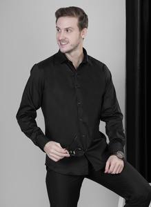 Camisa Negra de Primera Calidad para Hombre, para Oficina, Negocios, Uso Corporativo, Personal de Seguridad y Uso Diario, Disponible para Exportación - Product Image 2