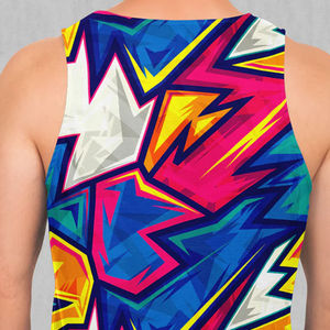 Camiseta sin mangas con estampado de sublimación personalizada para hombre, chaleco de gimnasio de 100% poliéster, camiseta sin mangas de punto transpirable, cómoda - Product Image 6