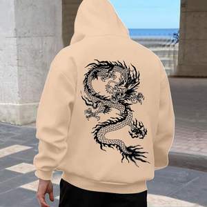 Sudadera con Capucha Extra Grande con Estampado de Dragón para Hombre, Sudadera Informal Holgada con Bordado 3D, Antiarrugas, Talla XXS para la Temporada de Invierno - Product Image 5