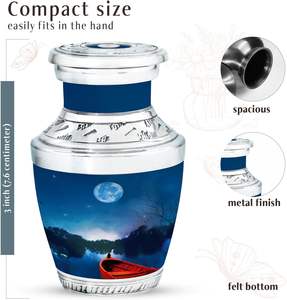 Mini urnes d'oiseau cardinal de conception de lune bleue pour les cendres humaines adultes hommes et femmes petite urne pour les cendres urne de taille personnalisée adulte - Product Image 2