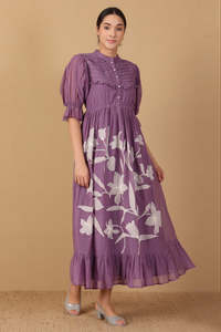 Femmes personnalisable lin a-ligne Maxi robe été coupe ample vêtements décontractés demi manches taille naturelle haut tissé - Product Image 2