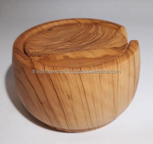 Handmade 6-Piece Round Wooden <b>Coaster</b> Set Classic Sustainable <b>Drink</b> <b>Coasters</b> with Table Holder Decorative Wood Mat Pad Set - Product Image 4