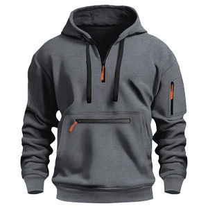High Quality Men's Casual Pullover Hoodie Custom Logo Fitness Workout Streetwear with Zipper for Winter <b>Leisure</b> - Product Image 5