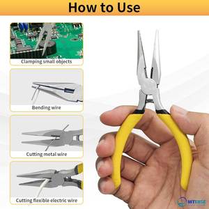 Juego de alicates de punta fina de acero inoxidable con cortador lateral y mordazas dentadas para la fabricación de joyas de precisión - Product Image 6