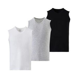 Débardeur en coton tricoté 100 % respirant à col en V pour homme, coupe ample, idéal pour le fitness et le sport - Product Image 1