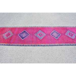 Modern Vintage Turkish <b>Rug</b> Pink Purple 3x10ft <b>Large</b> Area Wool Latex Backing Patchwork for <b>Living</b> <b>Room</b> Hallway Decor <b>Room</b> <b>Rug</b> - Product Image 4