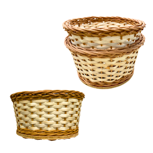 RATTAN BREAD <b>STORAGE</b> <b>BASKET</b> Wicker <b>Basket</b> Natural Woven <b>Basket</b> with <b>Wood</b> Base for Rustic Artisan Table Decor - Product Image 1
