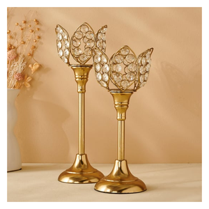 Centres de table candélabres en cristal Bougeoirs en métal pour la décoration de centre de table de mariage et de dîner Écologique - Product Image 2