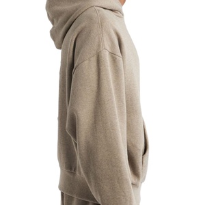 เสื้อฮู้ดดี้ผู้ชายทรงโอเวอร์ไซส์ ผ้าฟลีซเนื้อหนัก สีพื้นเรียบง่าย สไตล์สตรีทแวร์ลำลอง ขายส่ง - Product Image 4