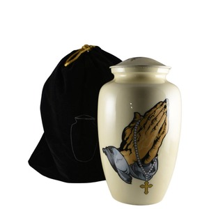 Urnas para adultos de aluminio Premium Holy Cross, urnas de cremación ecológicas de estilo europeo, accesorios funerarios duraderos hechos en la India - Product Image 2