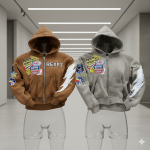 Sweat à capuche zippé pour homme personnalisé, effet usé, avec broderie sur le devant, style streetwear, sweat à capuche décontracté, fermeture éclair de qualité supérieure - Product Image 4