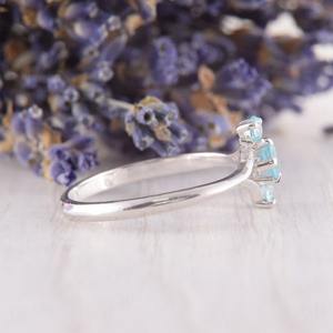 แหวนเงินสเตอร์ลิง925สไตล์โบโฮประดับพลอยบุษราคัมทำด้วยมือเครื่องประดับของขวัญแต่งงานสำหรับผู้หญิงสำหรับงานเลี้ยง - Product Image 5