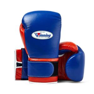 Guantes de Boxeo MMA de Cuero de Diseño OEM, Impermeables, Absorbentes de Humedad, Ligeros, Color Naranja y Azul, con Cierre de Velcro en la Muñeca - Product Image 1