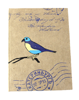 Carnet de notes en papier Lokta fait main, best-seller, avec couverture rigide imprimée à l'écran de plusieurs oiseaux multicolores, journal intime