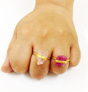 Bagues en argent Sterling 925 plaqué or fait à la main avec pierres précieuses naturelles et à la mode - Product Image 6