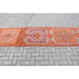 Tapis Vintage en Laine Turque Orange Violet 28X113 pieds Tissage Plat Patchwork Design Salon Tapis en Latex pour la Décoration Intérieure 4m - Product Image 3