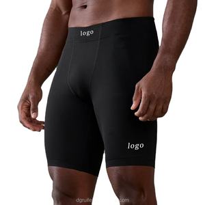 Custom Logo Elastic Waist 4 Way Stretch <b>Legging</b> Lightweight Tight Active Running Gym Cycling Training <b>Compression</b> Shorts <b>Men</b> - Product Image 4