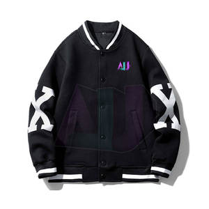 Chaqueta Varsity con Cuello Alto y Logotipo Frontal para Hombre, MOQ Bajo, Mezcla de Algodón Transpirable y Ecológica, Estilo Casual de Invierno - Product Image 1