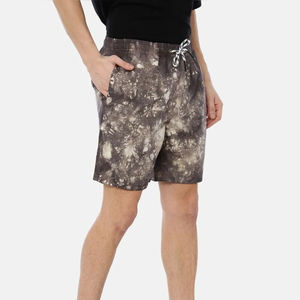 Pantalones cortos de rizo de algodón informales para hombre de verano personalizados al por mayor parche bordado desgastado diseño sólido tela de lona digital - Product Image 4