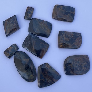 เบาะหินเพียเทอร์ไซต์ธรรมชาติทรงเรียบทรงลูกแพร์ทรงรีทรงกลมกึ่งมีค่าสีเทาสีน้ำเงินสีแดงฟรีไซส์ - Product Image 3