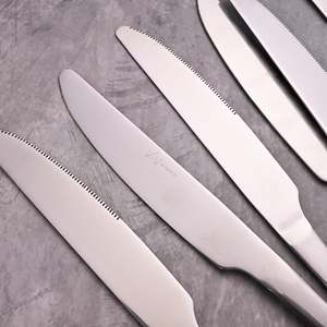 ShinyChic Set of 6 Stainless Steel <b>Knives</b> Silver Mirror Polish Minimalist Design Modern Premium <b>Knife</b> Pair - Product Image 3